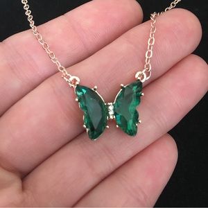 Gorgeous Green Butterfly Necklace